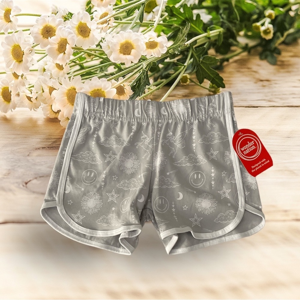 Wonder Nation Girls’ Shorts, Size M (7-8) Grey